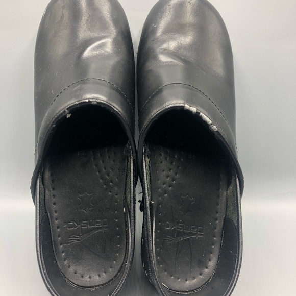 Dansko Professional Classic Black Leather Clog Nursing Size 38 US size 7.5 8 - Picture 3 of 14